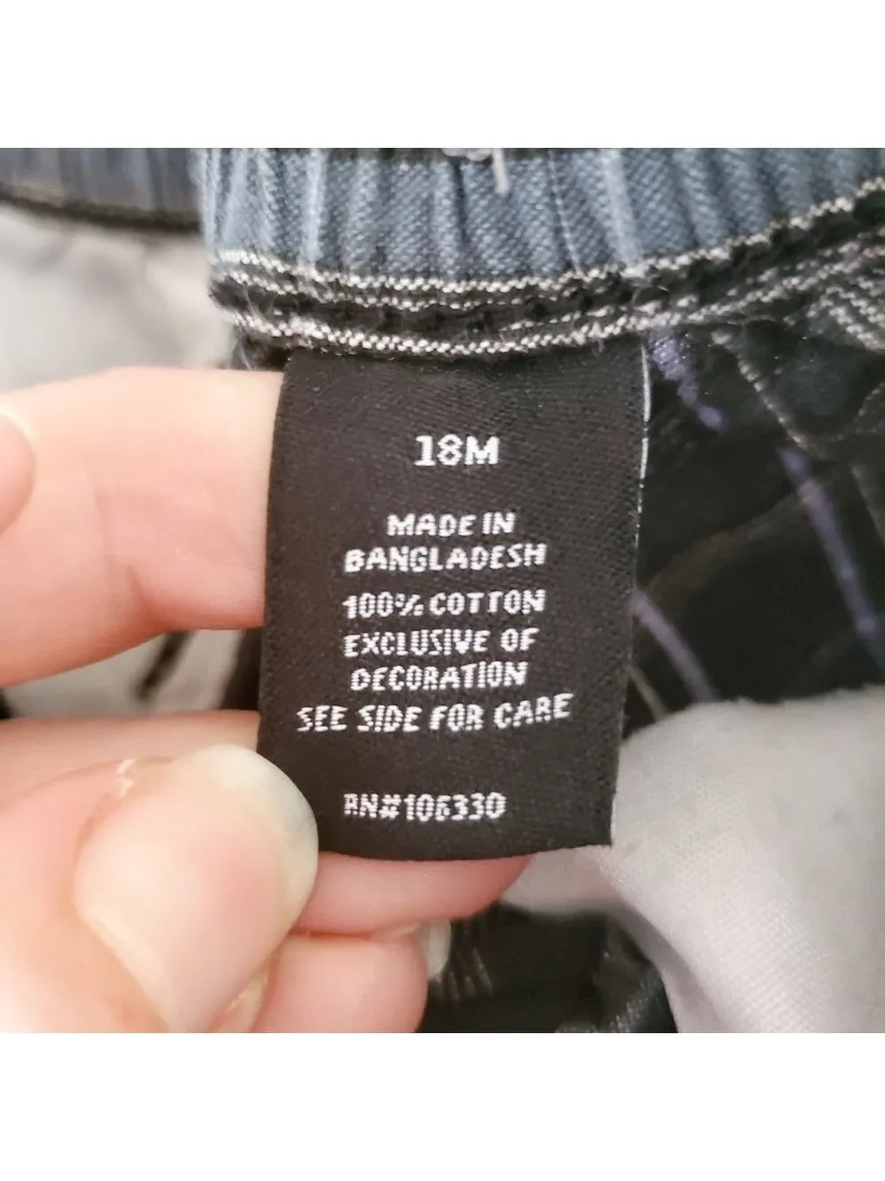 K1265 * Dickies Boys Plaid Shorts Black/Gray Blue Size 18M
